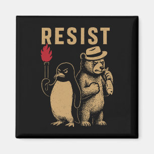 Funny Pinguin Resist Pinguine Protest gegen Tari Magnet
