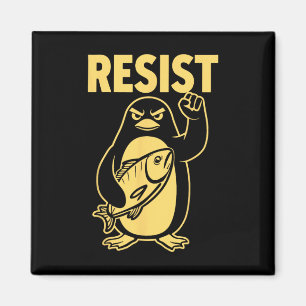 Funny Pinguin Resist Pinguine Protest gegen Tari Magnet