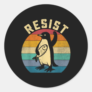 Funny Pinguin Resist Pinguine Protest gegen Tari Runder Aufkleber