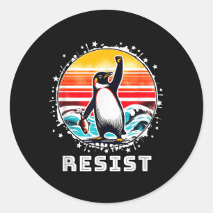 Funny Pinguin Resist Pinguine Protest gegen Tari Runder Aufkleber