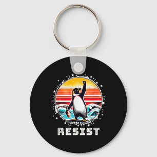 Funny Pinguin Resist Pinguine Protest gegen Tari Schlüsselanhänger