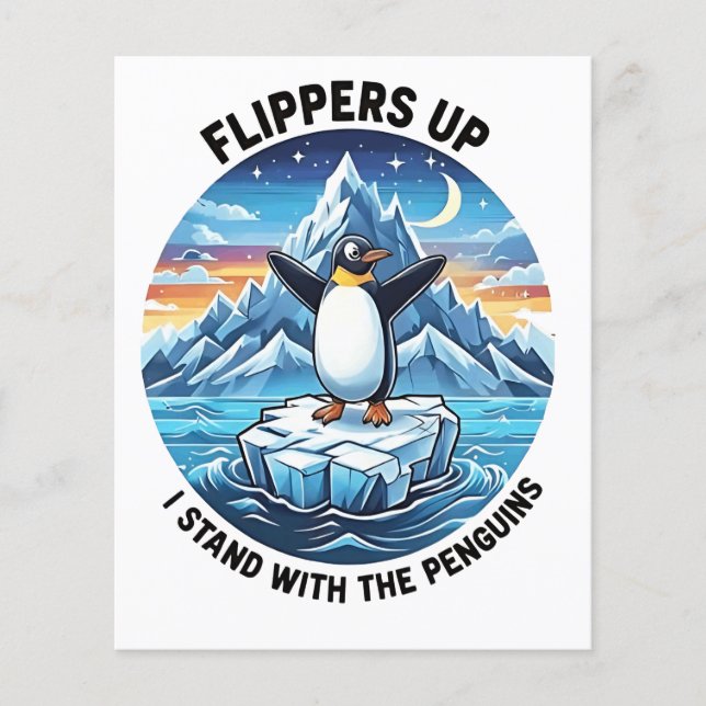 Funny Pinguin Resist Protest gegen Tarrifs Flyer (Vorne)