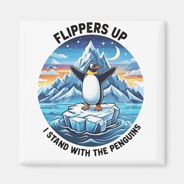 Funny Pinguin Resist Protest gegen Tarrifs Magnet (Vorne)