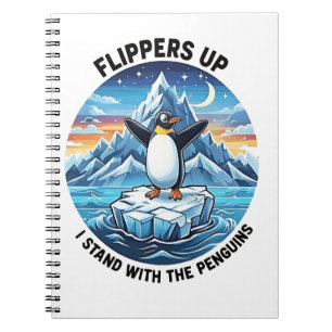 Funny Pinguin Resist Protest gegen Tarrifs Notizblock