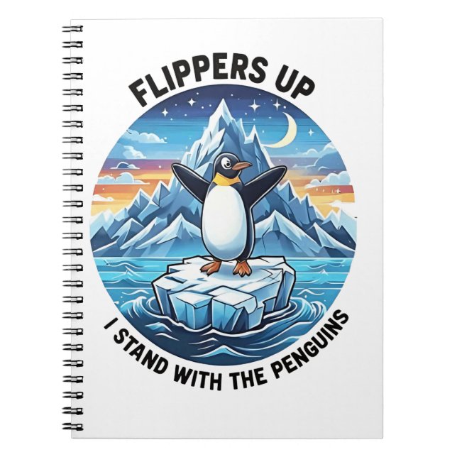 Funny Pinguin Resist Protest gegen Tarrifs Notizblock (Vorderseite)