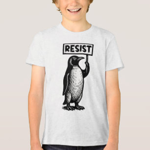 Funny Pinguin Resist Protest nicht mein Präsident Tri-Blend Shirt
