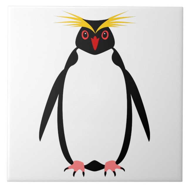 Funny Pinguin rockhopper oder macaroni Fliese (Vorderseite)