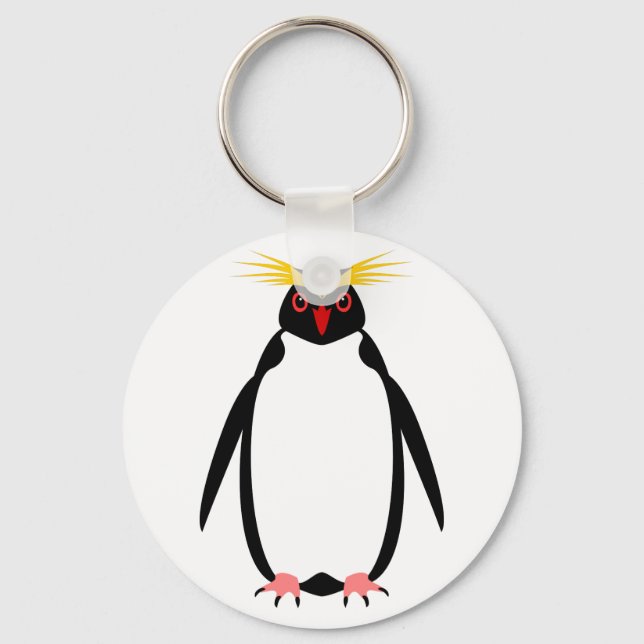 Funny Pinguin rockhopper oder macaroni Schlüsselanhänger (Vorderseite)