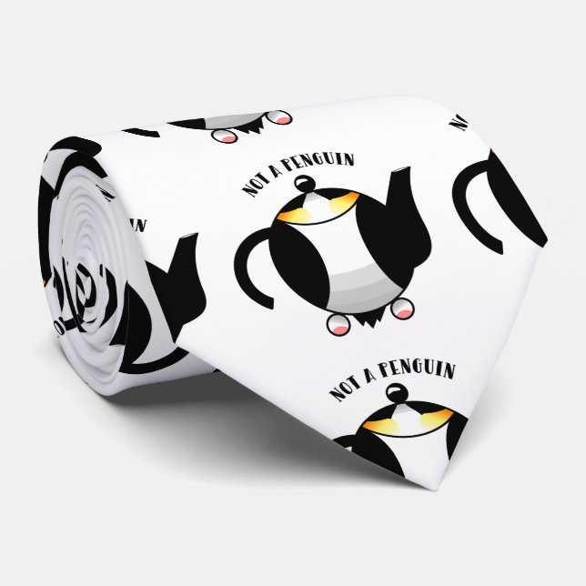 Funny Pinguin Teapot Krawatte (Gerollt)