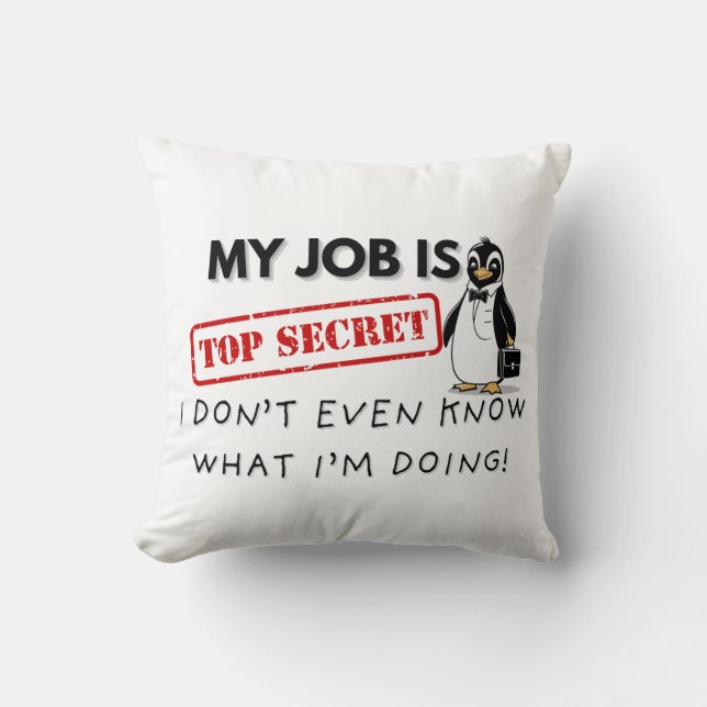 Funny Pinguin-Work-Kampf Kissen (Vorderseite)