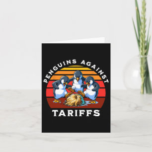 Funny Pinguine against Tariffs Resist Protest Men Karte