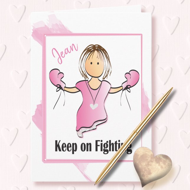 Funny Pink Boxing Gloves Kämpfen Brustkrebs-Karte Karte (Von Creator hochgeladen)