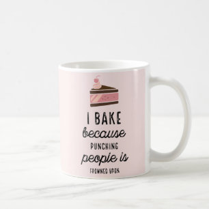 Funny Pink Classic Tasse ich backen, weil punching
