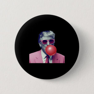 Funny Pink Donald Trump Bubble Gum Yum T-Shirt Button