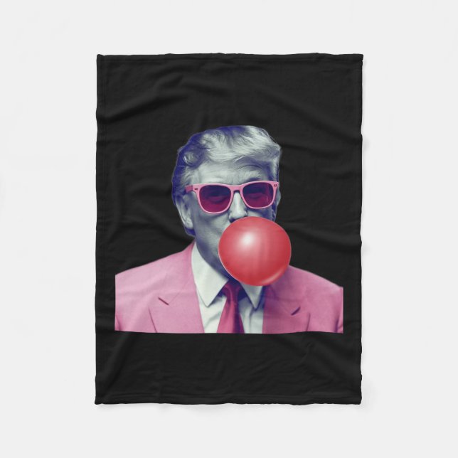 Funny Pink Donald Trump Bubble Gum Yum T-Shirt Fleecedecke (Vorderseite)