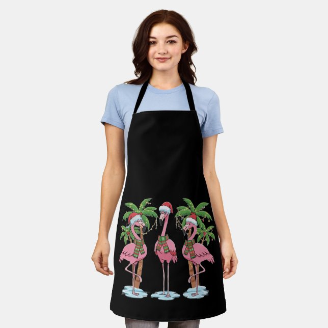 Funny Pink Flamingo "Dreaming of a Pink Christmas Schürze (Getragen)
