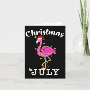 Funny Pink Flamingo in Weihnachtsmannmütze Weihnac Karte