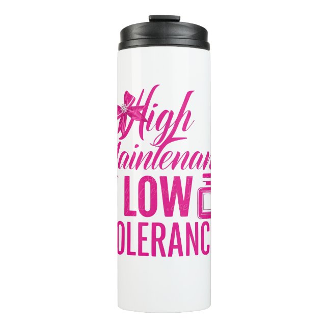 Funny Pink Girly Attitude Quote Thermosbecher (Vorderseite)