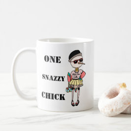Funny Pink Girly Bird Ein Schwanz Kaffeetasse