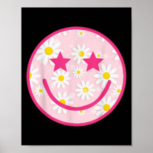 Funny Pink Happy Face Daisy Blume Smile Face Tren Poster