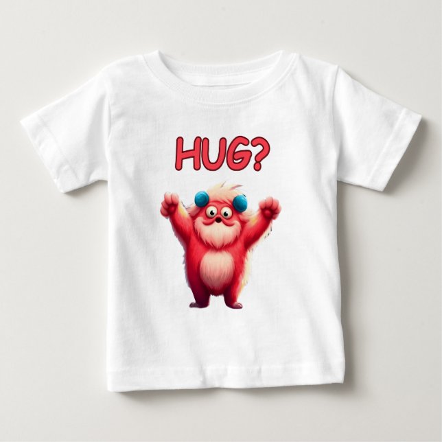 Funny Pink Monster Baby T-shirt (Vorderseite)