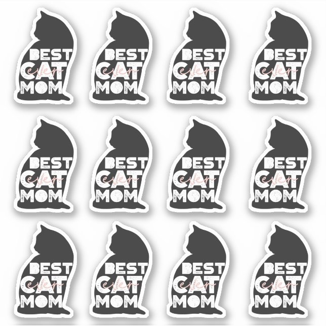 Funny Pink Mother Day Beste Cat Mama Aufkleber (Vorderseite)