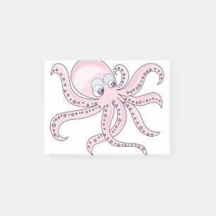 Funny Pink Octopus Post-it Klebezettel