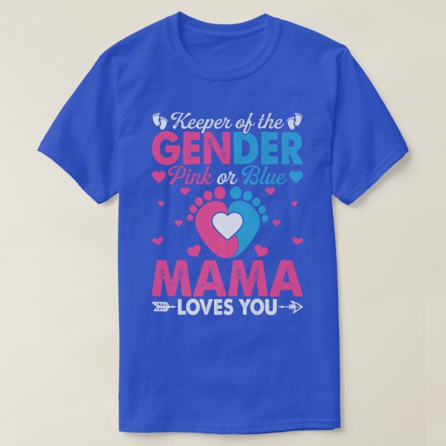 Funny Pink oder Blue Mama Lieben Sie Geschlecht of T-Shirt (Design vorne)