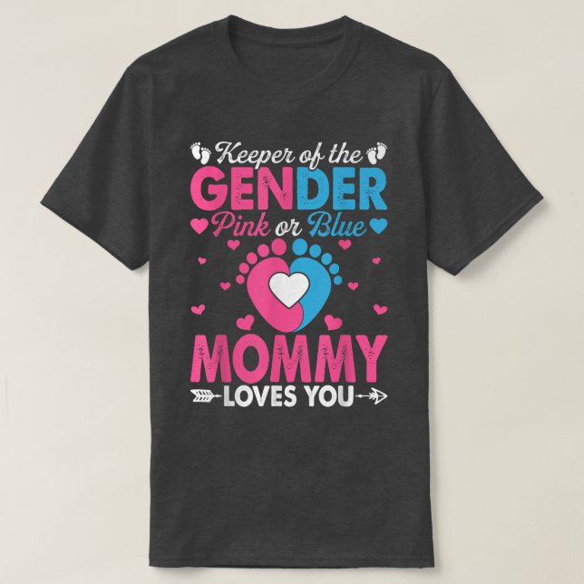 Funny Pink oder Blue Mommy Lieben Sie Geschlecht z T-Shirt (Design vorne)