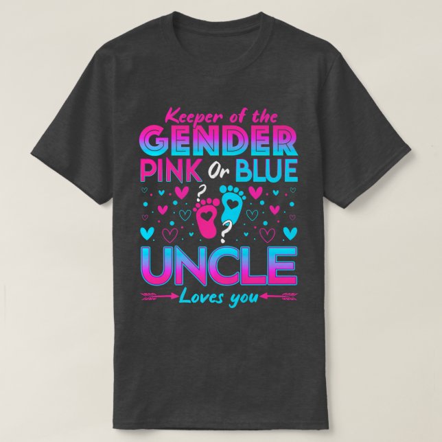 Funny Pink oder Blue Oncle Lieben Sie Geschlecht z T-Shirt (Design vorne)