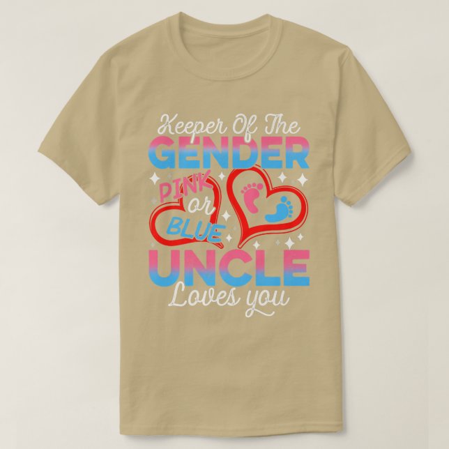 Funny Pink oder Blue Oncle Lieben Sie Geschlecht z T-Shirt (Design vorne)