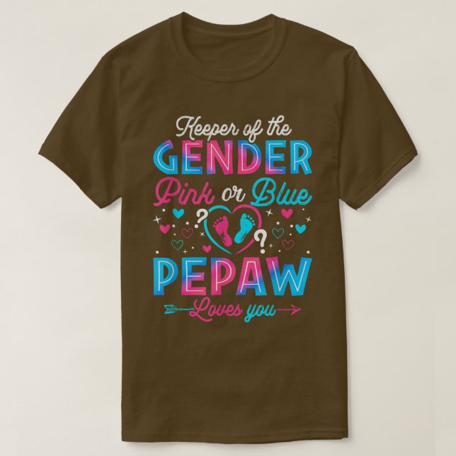 Funny Pink oder Blue Pepaw Lieben Sie Geschlecht z T-Shirt (Design vorne)