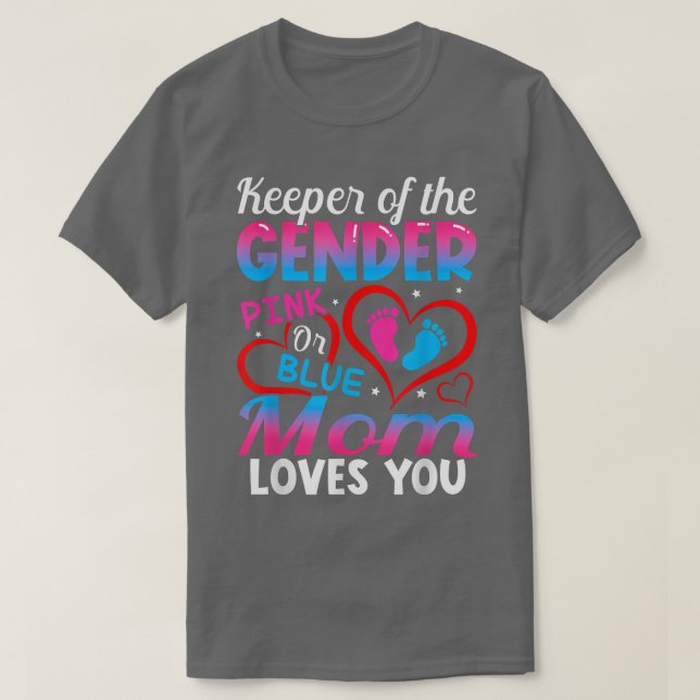 Funny Pink Or Blue Mom Loves You Gender Reveal Cut T-Shirt (Design vorne)