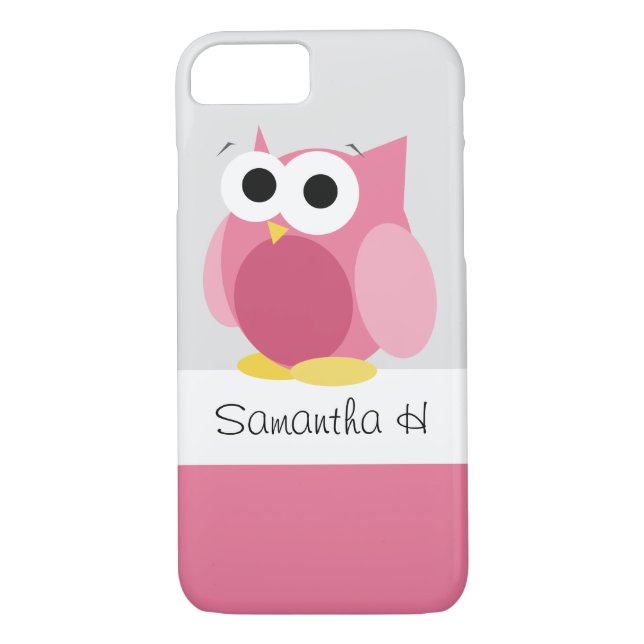 Funny Pink Owl - Personalisiertes iPhone 7 Fall Case-Mate iPhone Hülle (Rückseite)