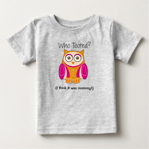 Funny Pink Owl "Wer hat getootet?" Kids-T - Shirt