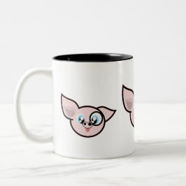 Funny Pink Pig Head Zweifarbige Tasse