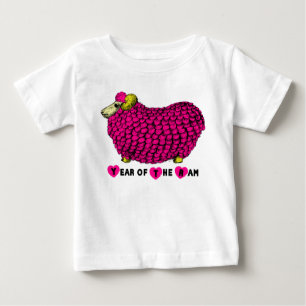 Funny Pink Ram Chinese Year Zodiac Kleinkind T Baby T-shirt