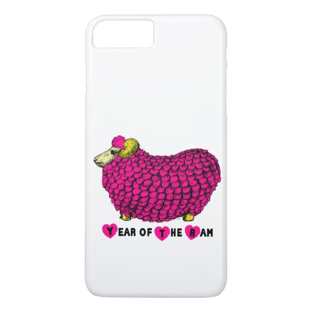 Funny Pink Ram Chinesisches Jahr Zodiac iPhone Case-Mate iPhone Hülle (Rückseite)