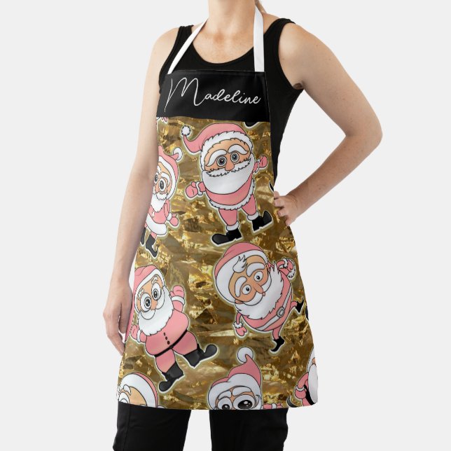 Funny Pink Santas zu Weihnachten Schürze (InSitu)