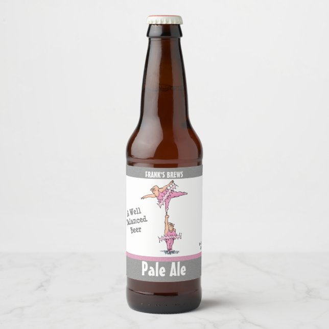 Funny Pink Tutu Cartoon Bierflaschenetikett (Vorderseite)