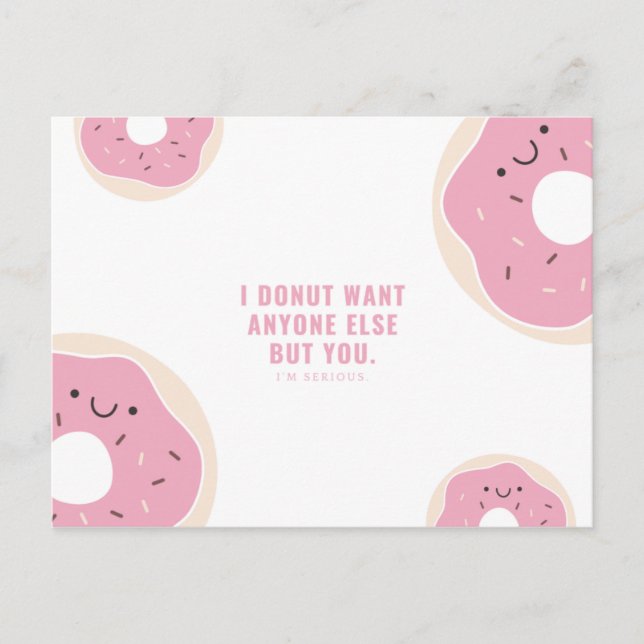 Funny Pink und White Donut Postkarte (Vorderseite)