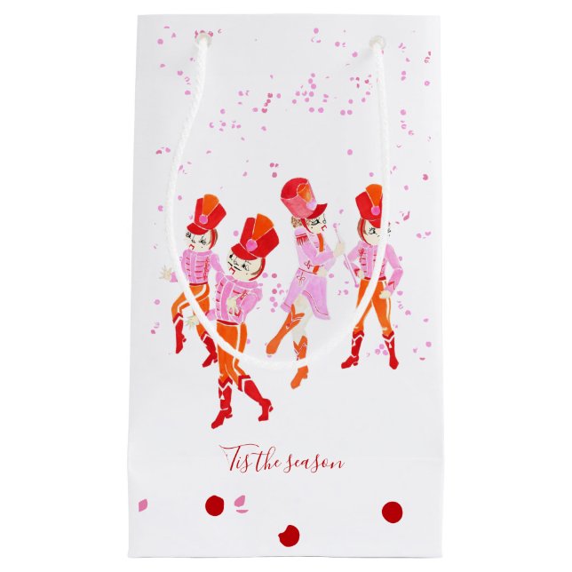 Funny Pink Watercolor Nutcracker Ballet Kleine Geschenktüte (Vorderseite)