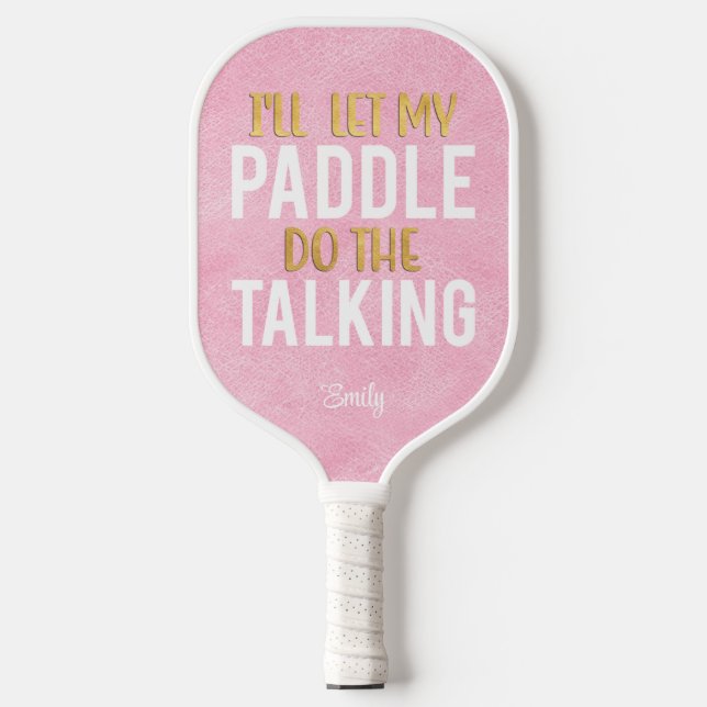 Funny Pink White Gold Pickleball Paddel Pickleball Schläger (Vorderseite)