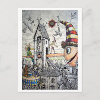 Funny Pinocchio Postkarte