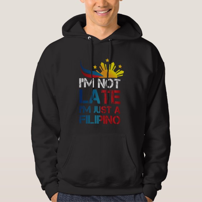 Funny Pinoy Jokes Punctuality Philippinen Filipino Hoodie (Vorderseite)
