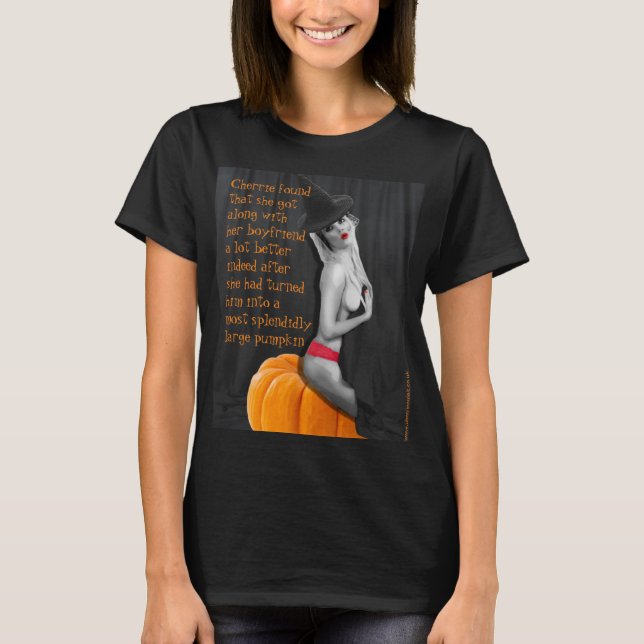 Funny Pinup Wittling Halloween Meme Joke Goth T -  T-Shirt (Vorderseite)