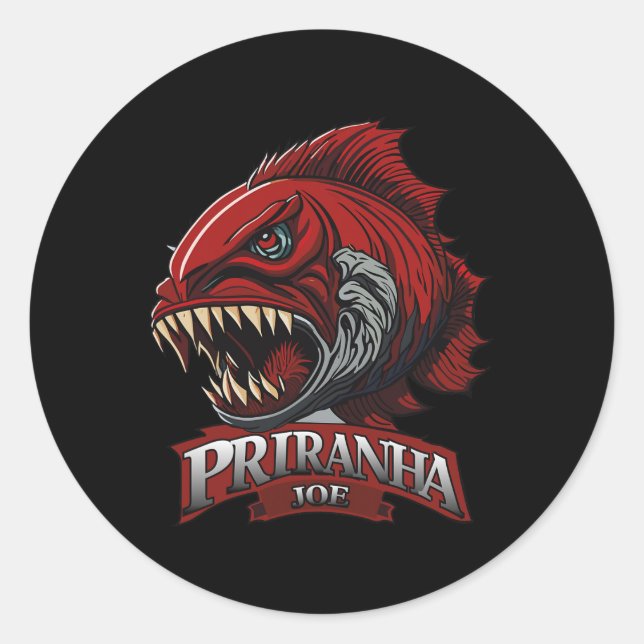 Funny Piranha-joe Lover Geschenke Perfekt Apparel Runder Aufkleber (Vorderseite)