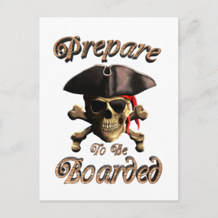Funny Pirate bereitet sich auf den Transport vor Postkarte