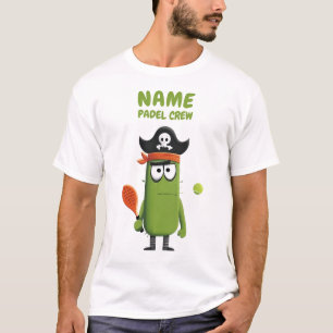 Funny Pirate Cactus Padel Crew   Custom Sports T-S T-Shirt