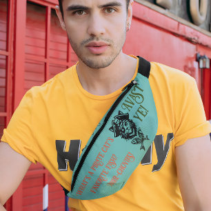 Funny Pirate Chat / Crossed Fish Bone Retro Style